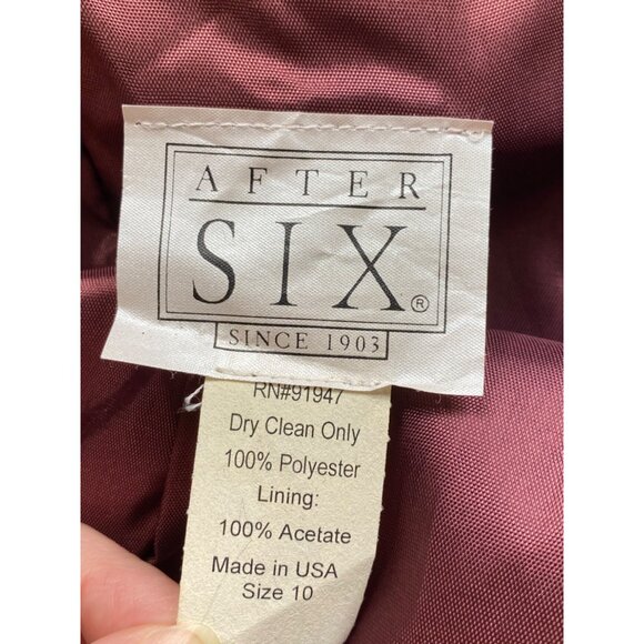 After Six Dress Womens 10 Blue Matte Satin 2pc Formal Gown Top‎ Long Skirt VTG - Picture 3 of 16